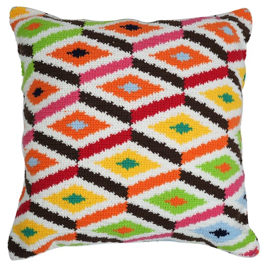 Jonathan Adler x Michaels Bright Diamonds Crochet Pillowcase Kit